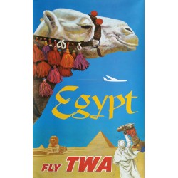 Original vintage poster Fly TWA Egypt - David KLEIN
