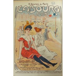 Affiche ancienne originale Cabourg Casino Billets de bains de mer - MISTI - Entoilage à effectuer