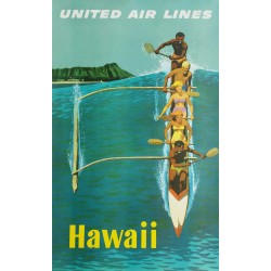 Original vintage poster United Airlines Hawaii - Stan GALLI