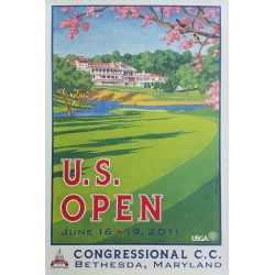 Original poster US Open Golf USGA Congressional Bethesda Juin 2011 - Lee Wybranski