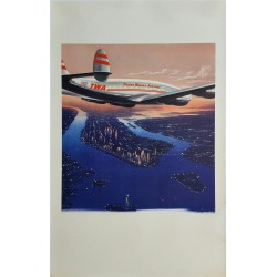 Original vintage travel poster TWA New York - Frank SOLTESZ