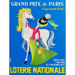 Original vintage poster Loterie Nationale 29 juin Grand Prix de Paris - Pierre TOUCHAIS