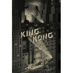 Original silkscreened poster limited edition King Kong city - Johnatan BURTON - Galerie Mondo