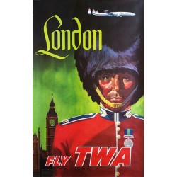 Original vintage poster London Fly TWA - David KLEIN