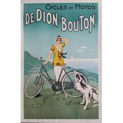 Affiche ancienne originale Cycles et Moto De Dion-Bouton - C FOURNERY