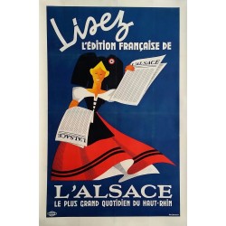 Original vintage poster Lisez l'édition Française de l'ALSACE - Yves RUHLMANN