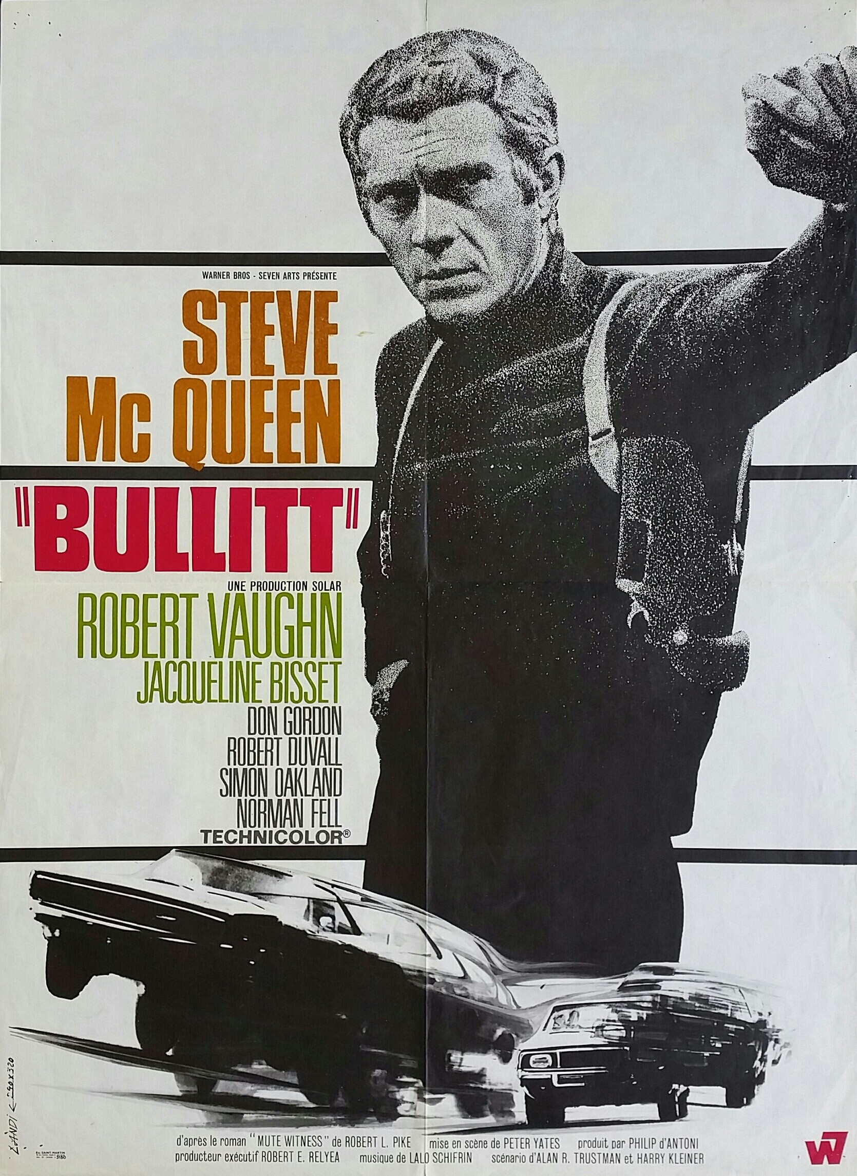 Affiche ancienne originale cinéma Bullitt Steve McQueen - 1968 - Michel ...